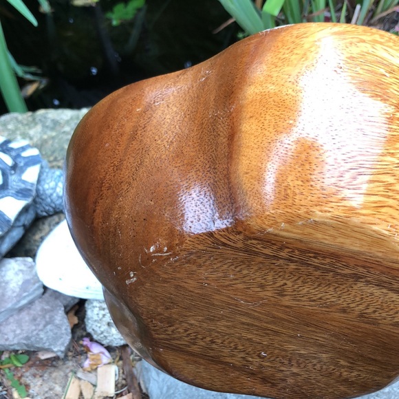 Monkey Pod Wooden Bowl Set-Large Bowl with 4 Smaller Bowls-GUC-Vintage - Picture 8 of 16